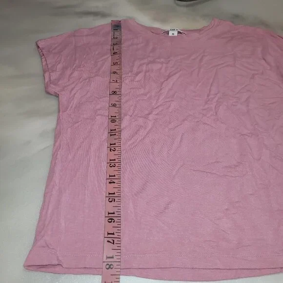 NWT Bar III Crew-Neck Cropped Top Short Sleeve Pink Size XS - Picture 7 of 8